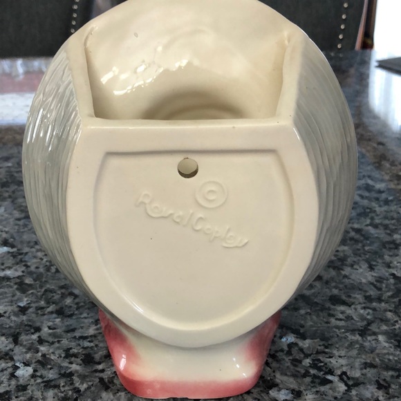 Vintage Royal Copley 1950's Asian Girl Head Vase Wall Pocket - Picture 3 of 6